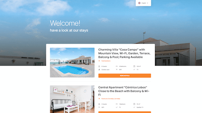 Website of holiday flats and houses