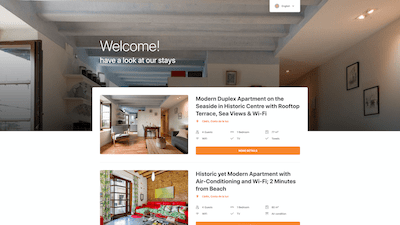 Website of holiday flats and houses